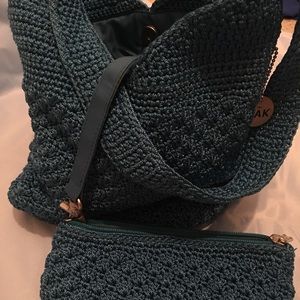 The Sak purse with coin bag attachment, teal